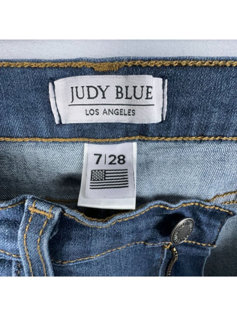 Judy Blue Jeans Size 7 Skinny Mid Rise Blue Dark Wash Made In USA - Picture 6 of 13